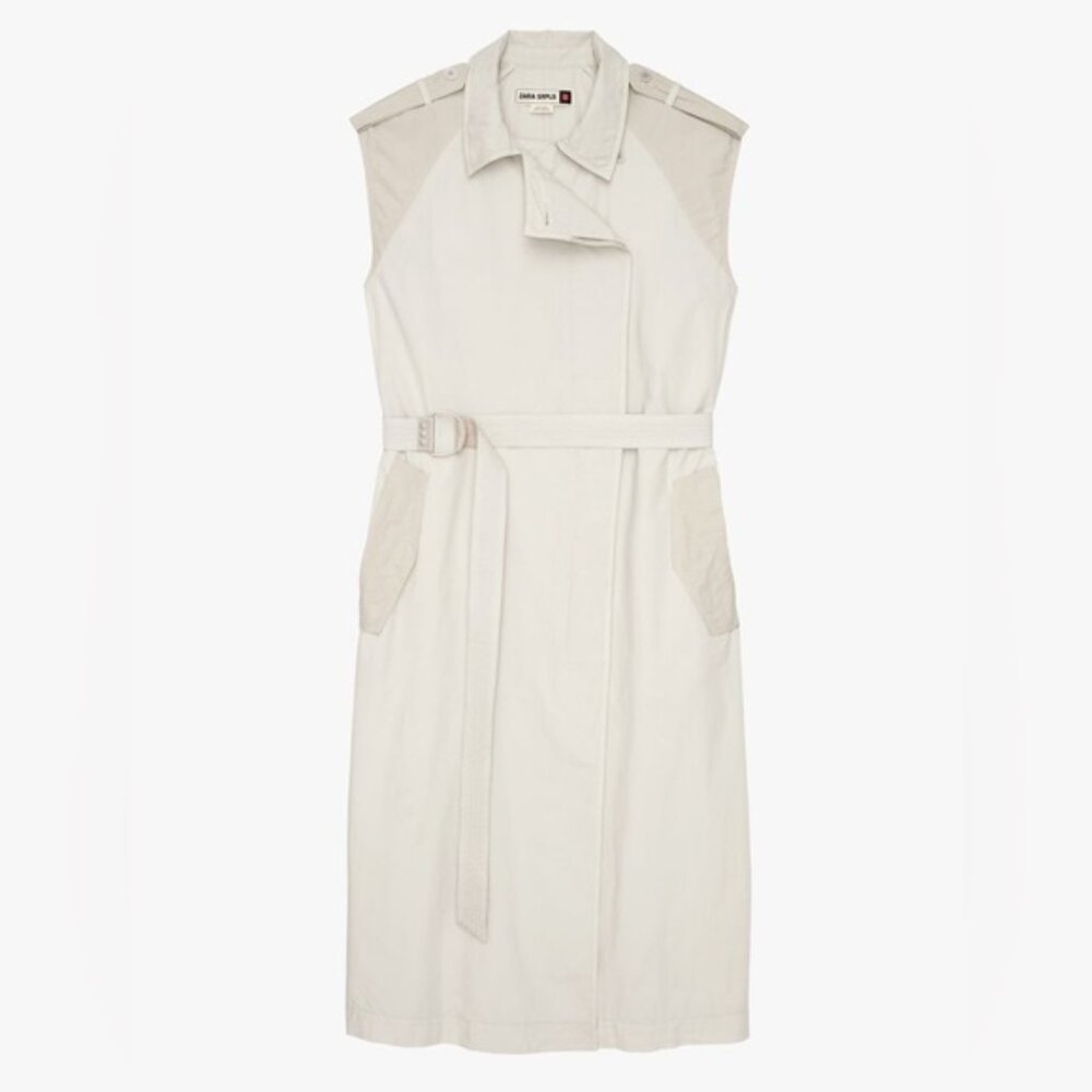 ZARA SRPLS Safari Trench Style Midi Dress XS NWT